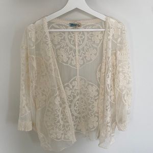 Lace sheer cardigan